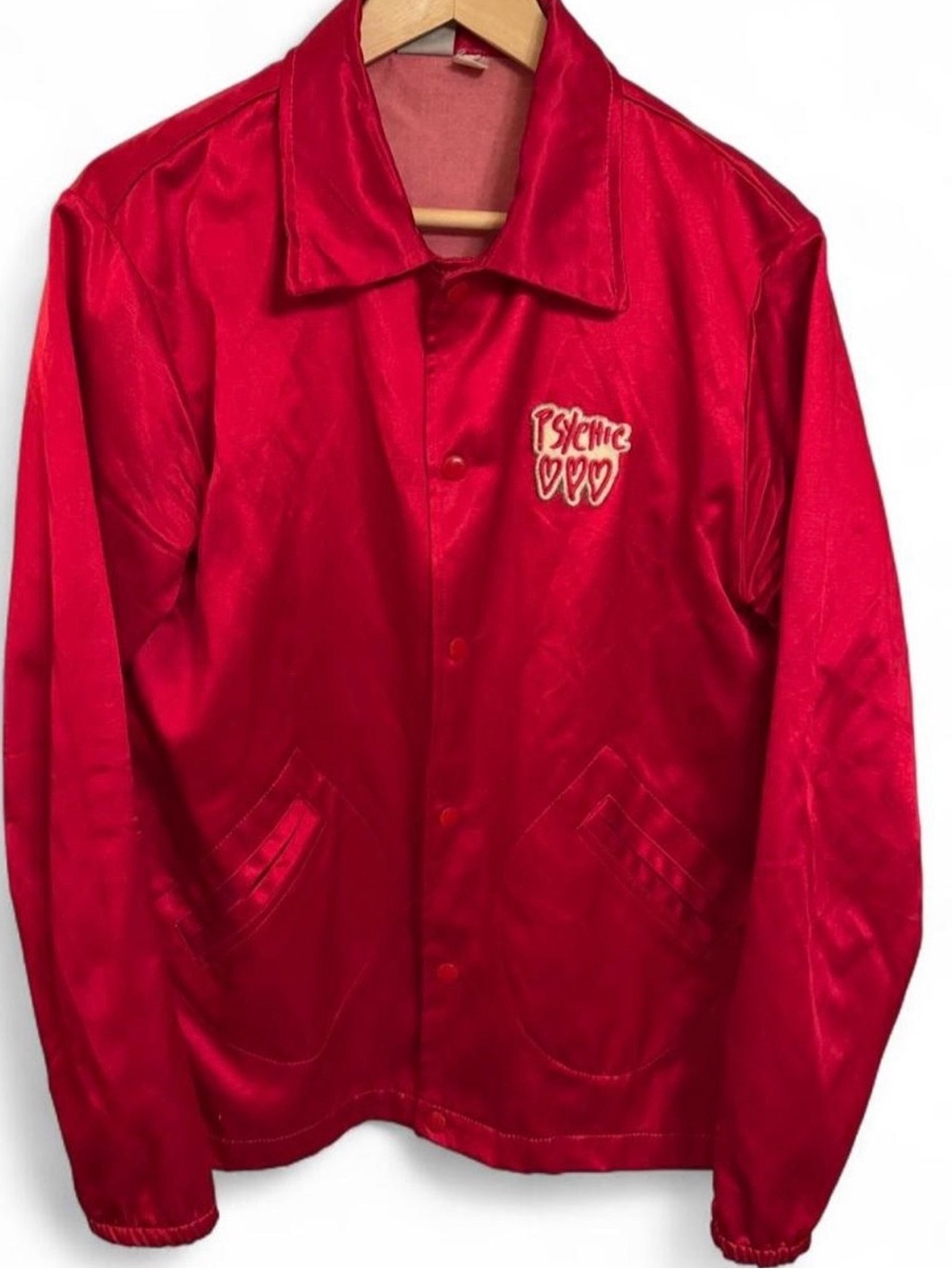 Psychic satin coach jacket